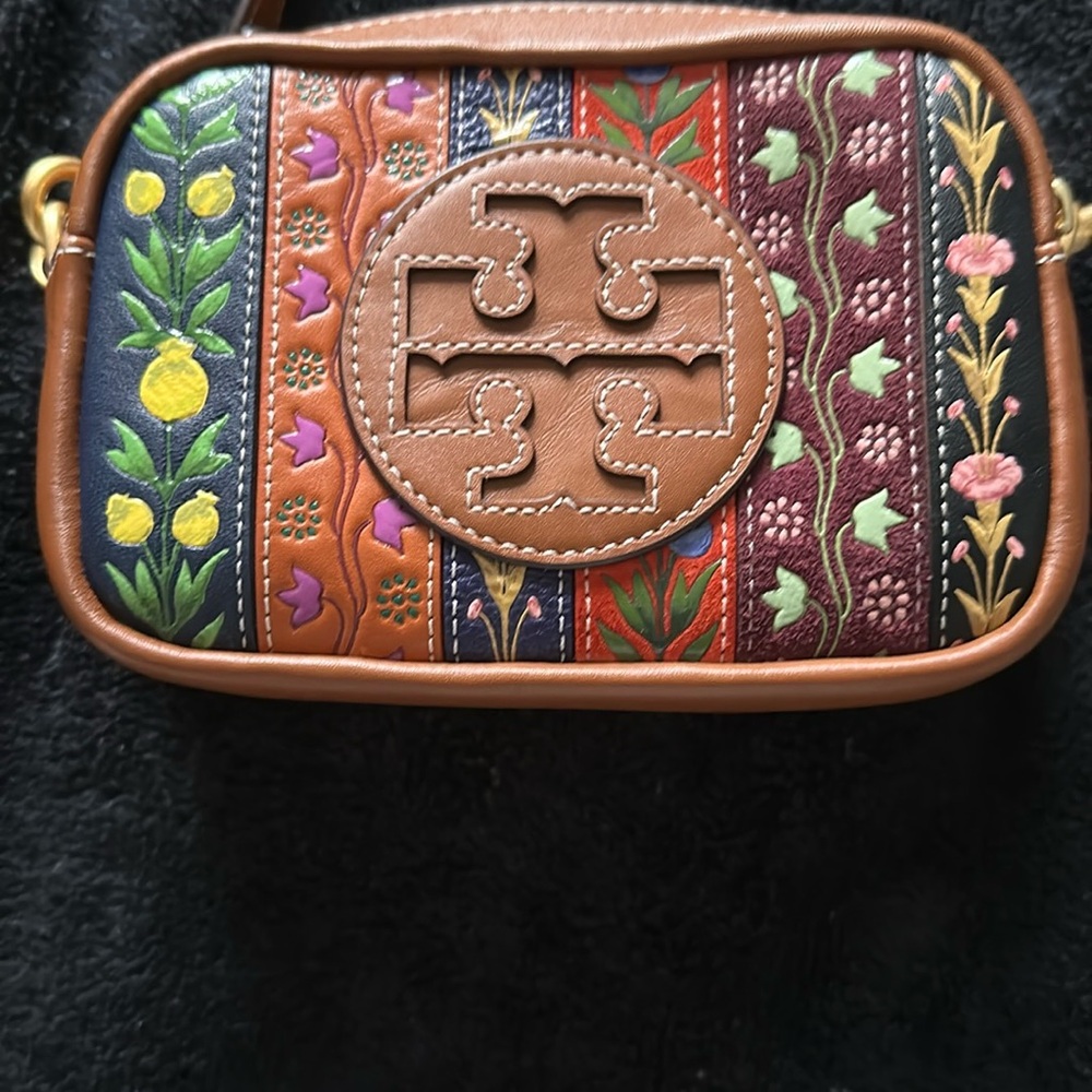 Tory Burch Perry Bombe Patchwork Embroidered Crossbody Bag